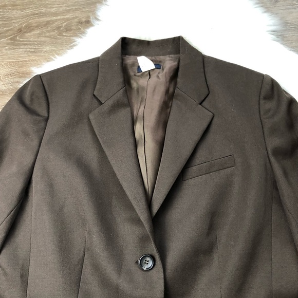 J crew brown wool buttons front blazer SZ T10 - Picture 3 of 6